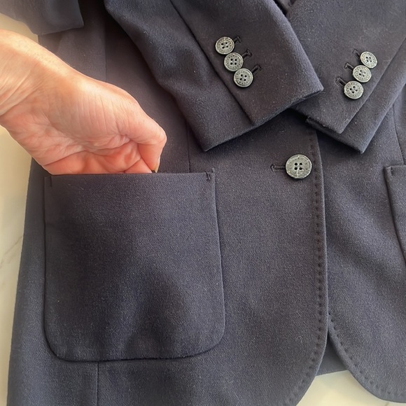 Talbots Aberdeen Navy Single Breasted Pique Knit Blazer - Picture 10 of 11